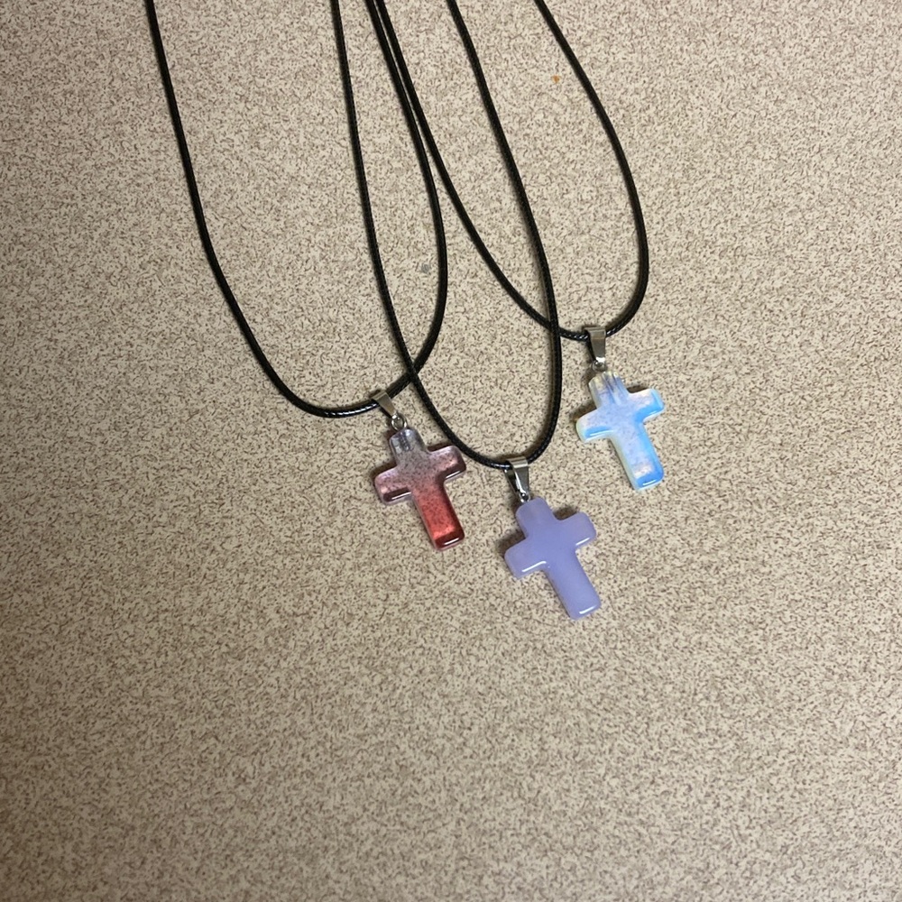 4/$20 bundle and save 
Triple Cross Pendant Necklaces